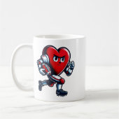 Mug Valentines Day Heart Football Player Team Srts  (Gauche)