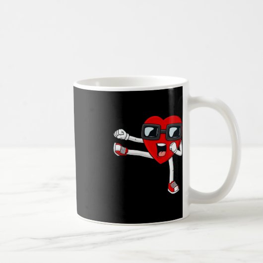 Mug Valentines Day Heart Karate Kick Fun Boys Girls Ki (Droite)