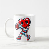 Mug Valentines Day Heart Quarterback Football Srts  (Gauche)