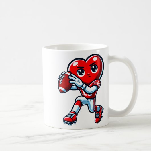 Mug Valentines Day Heart Quarterback Football Srts  (Droite)