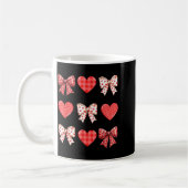 Mug Valentines Day Hearts Leopard Coquette Bow Women G (Gauche)