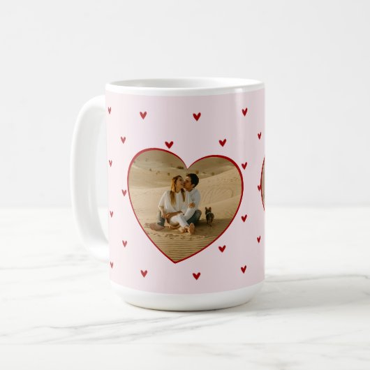 Mug Valentine's Day Hearts Red Pink Photo (Devant gauche)