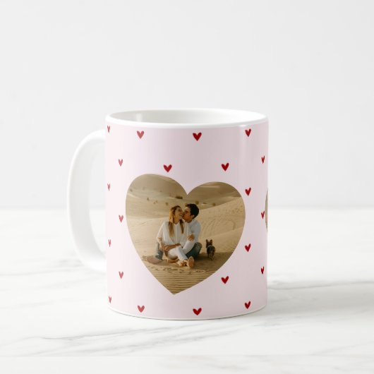 Mug Valentine's Day Hearts Red Pink Photo (Devant gauche)