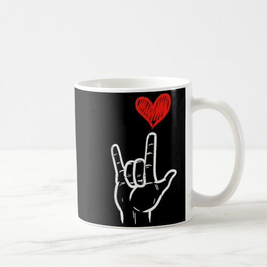 Mug Valentines Day I Love You Hand Sign Asl Heart Wome (Droite)