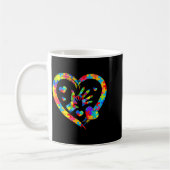 Mug Valentines Day Love Heart Autism Awareness Puzzle  (Gauche)