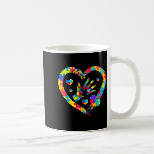 Mug Valentines Day Love Heart Autism Awareness Puzzle  (Droite)