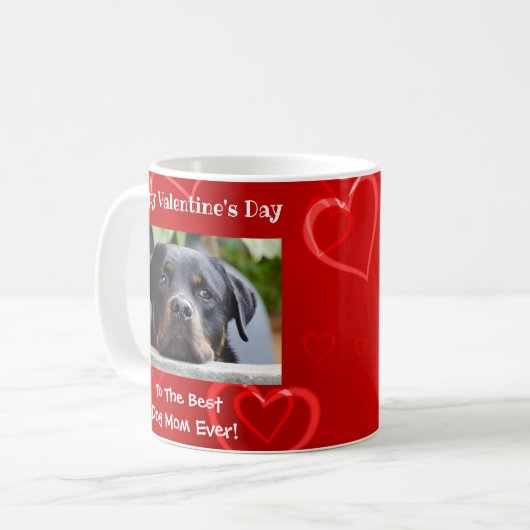 Mug Valentines Day Meilleur Chien Maman Jamais mignonn (Devant gauche)