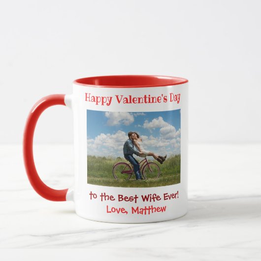 Mug Valentines Day Meilleure Femme Jamais mignonne Cou (Gauche)