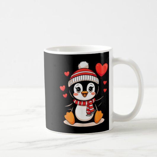 Mug Valentine's Day Penguin Heart Balloon Cute  (Droite)