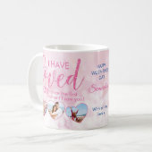 Mug Valentines Day Pink Loved Heart Photo Collage (Devant gauche)