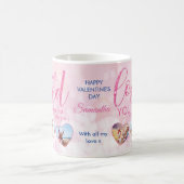 Mug Valentines Day Pink Loved Heart Photo Collage (Centre)
