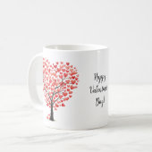 Mug Valentine's Day Red Pink Watercolor Hearts Tree (Devant gauche)