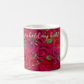 Mug Valentine's Day Red Roses Custom Message  (Devant droit)