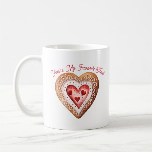 Mug Valentines Day Sweet Cookie Heart Favorite Treat (Gauche)