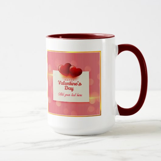 Mug Valentine's Day With Red Hearts I Romantic Love (Droite)
