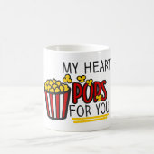 Mug Valentines, design pop-corn rétro des années 50 (Centre)