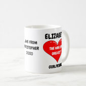 Mug Valentines Fille ami Je t'aime Coeur Rouge (Devant droit)