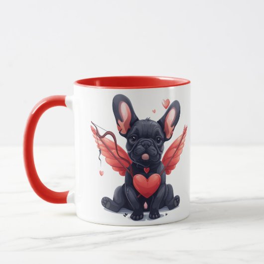 Mug Valentines French Bulldog Cupid (Gauche)