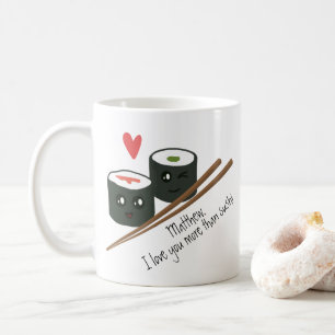 Mug Valentines Je T'Aime Plus Que Sushi Kawaii