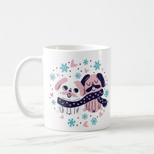 Mug Valentines jour carlin chien animaux conception de (Gauche)