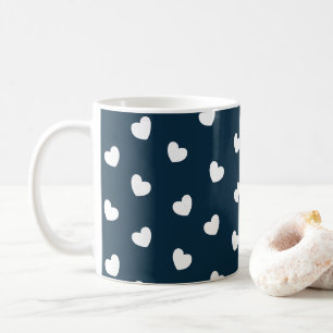 Mug Valentines Jour Coeurs blancs Motif
