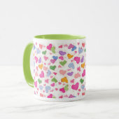 Mug Valentines Jour Coeurs bonbons Aquarelle (Devant gauche)