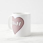 Mug Valentines Jour Couple Initiales (Devant gauche)