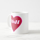 Mug Valentines Jour Couple Initiales (Devant gauche)