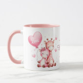 Mug Valentines Jour de belles Giraffes tenant un ballo (Gauche)