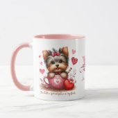 Mug Valentines Jour mignon Yorkshire Terrier Chien (Gauche)