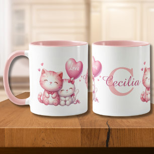 Mug Valentines Jour mignonne Couple de Kitty Chat Aime