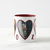 Mug Valentines modernes Coeurs rouges Photo Collage Mu (Centre)