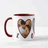 Mug Valentines modernes Coeurs rouges Photo Collage Mu (Gauche)