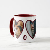 Mug Valentines modernes Coeurs rouges Photo Collage Mu (Devant gauche)