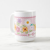 Mug Valentines Personnalisables à la florale rose (Devant gauche)