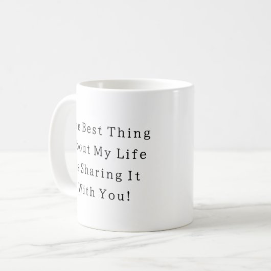 Mug valentines romantique citation simple (Devant gauche)