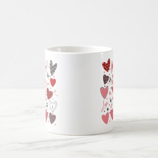 Mug Valentines Thème Coeurs rouges (Centre)