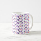 Mug Valentines violet main tiré Motif arc-en-ciel (Devant droit)