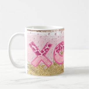 Mug Valentines XOXO Luxe Gold Rose Parties scintillant