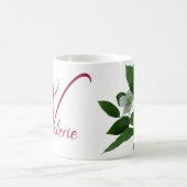 Mug Valerie personnalisable nom monogramme rose floral (Centre)