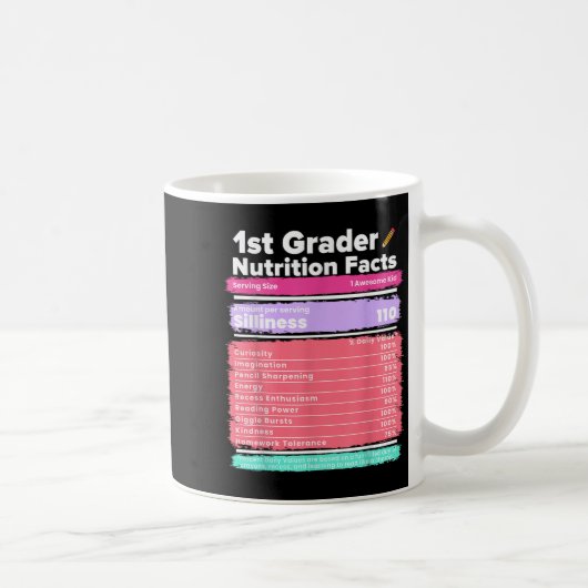 Mug Valeur nutritive 1ère année Funky Retour à l'école (Droite)