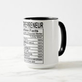Mug Valeur nutritive de l'entrepreneur (Devant droit)