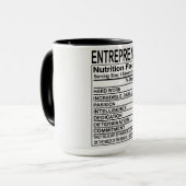 Mug Valeur nutritive de l'entrepreneur (Devant gauche)