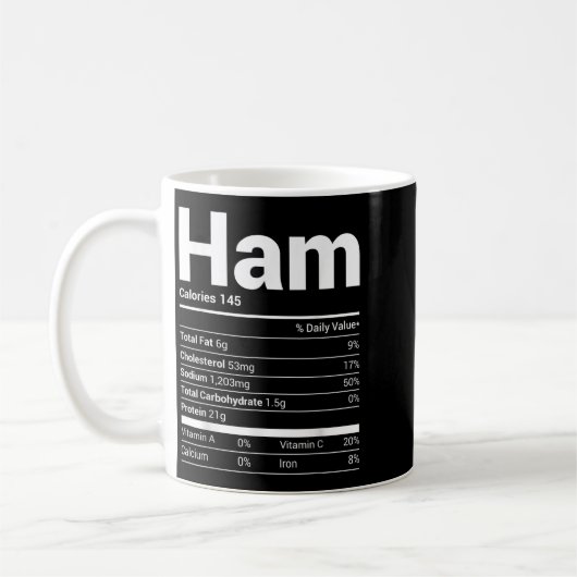 Mug Valeur nutritive du jambon Coût de Noël correspond (Gauche)