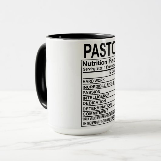 Mug Valeur nutritive du pasteur (Devant gauche)