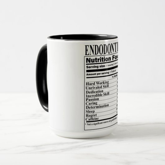 Mug Valeur nutritive endondontiste (Devant gauche)