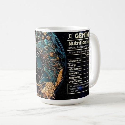 Mug Valeur nutritive Gemini (Devant droit)