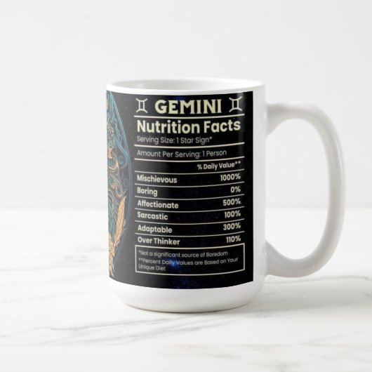 Mug Valeur nutritive Gemini (Droite)