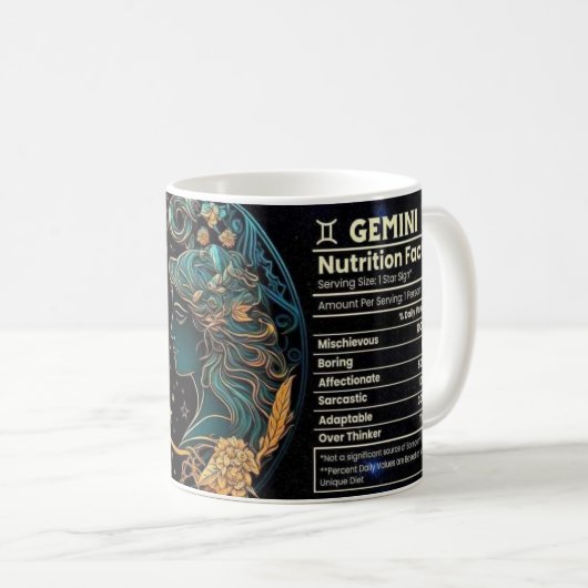 Mug Valeur nutritive Gemini-Thème (Devant droit)