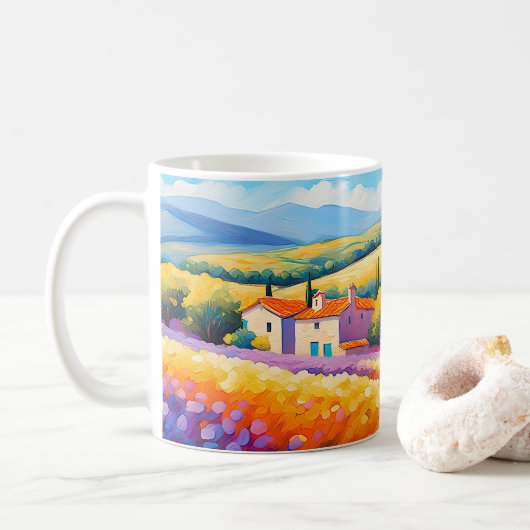 Mug Vallée Florale Paysage de Provence (Avec donut)